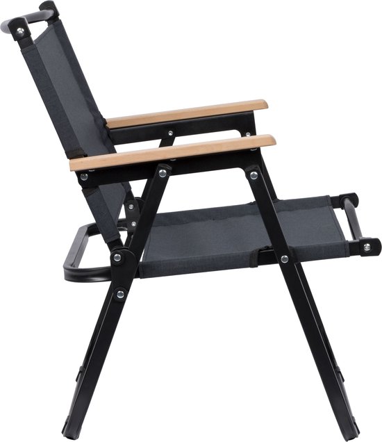Abbey Camp Opvouwbare Stoel - Laag model - Pisa-060 - Antraciet/Zwart van Abbey Camp — afbeelding 2