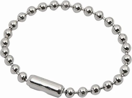 PandaHall 200 stuks kogelparels zilveren kettingen beaded ball chain link sleutelhanger metalen hangende kettingen met verbindingssluiting voor kerstversiering sleutelhanger hondentags, 10 cm