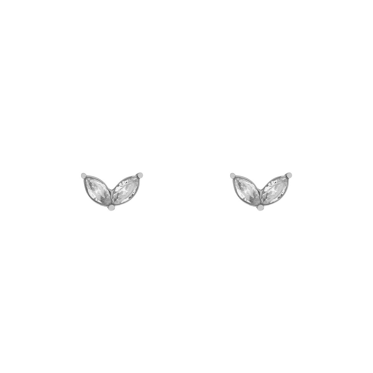 Essentialistics - Stud oorknopjes steentjes vleugels - Nikkelvrij - Zilverkleur - Stainless steel (verkleurt niet) - Geleverd met achterkantjes