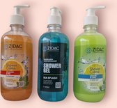 ZIDAC Trio Sea Splash Shower Gel 500ml + Shower Cream Lemon & Lime 500ml + Shower Cream Orange & Fig 500ml