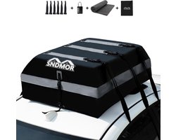 Sailnovo Auto dakkoffer, 566 liter, opvouwbare dakkoffer, opbergbox, waterdicht, dakbagagedrager, tas, opbergbox voor reizen en bagagetransport, auto's, bestelwagens, SUV's, zwart, 1000D