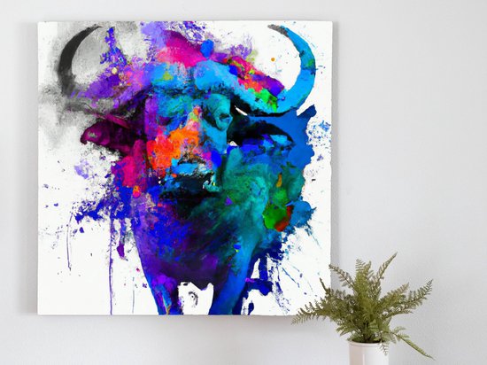 Buff buffalo | Buff Buffalo | Kunst - 20x20 centimeter op Canvas | Foto op Canvas