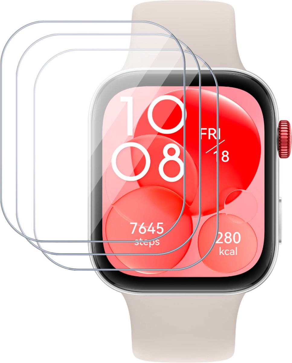 3x Screenprotector geschikt voor Huawei Watch Fit 3 - Folie Screen Protector