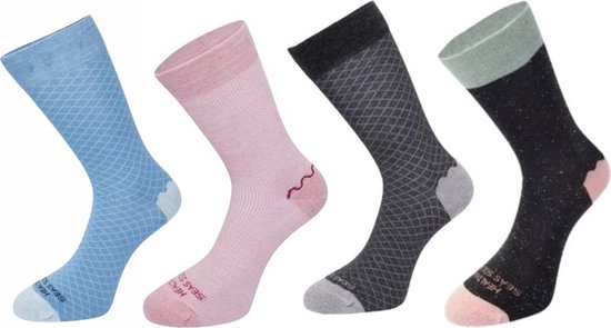 OneTrippel - Healthy Seas Socks - Dames sok - 4 Paar - Oyster/Gilbert/Ark/Kelp - EUR 36-40