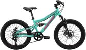 Bikestar MTB Fully staal 21speed 24inch mintgroen/roze
