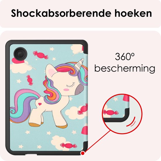 Hoes Geschikt voor Kobo Clara Colour Hoesje Bookcase Cover Book Case Hoes Sleepcover - Eenhoorn van Smartphoto — afbeelding 5