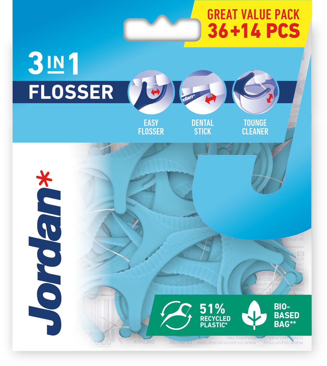 Jordan 3-in-1 Flosser - 6*36 stuks - voordeelverpakking