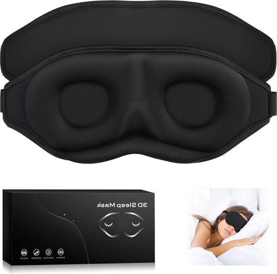 Gewogen nachtmasker - oogmasker tegen licht voor reizen, ademende