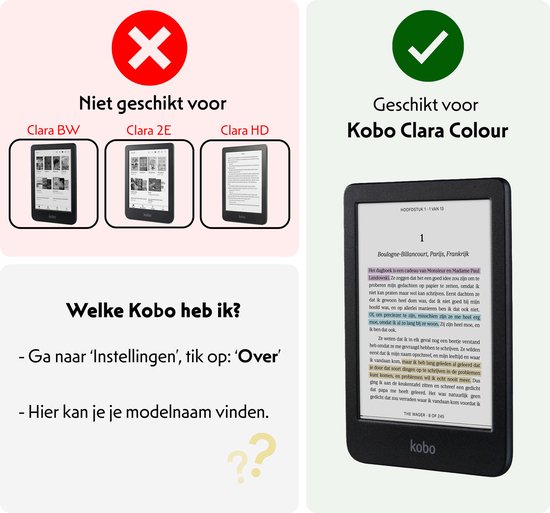 Hoesje Geschikt voor Kobo Clara Colour Hoes Bescherm Hoesje Case Sleep Cover - Hoes Geschikt voor Kobo Clara Colour Hoesje - Bloesem van Hoesje  — afbeelding 2