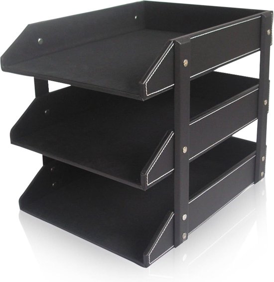 Porte-Revues En Maille Métallique 5 Compartiments A4 - Organiseur Bureau Noir