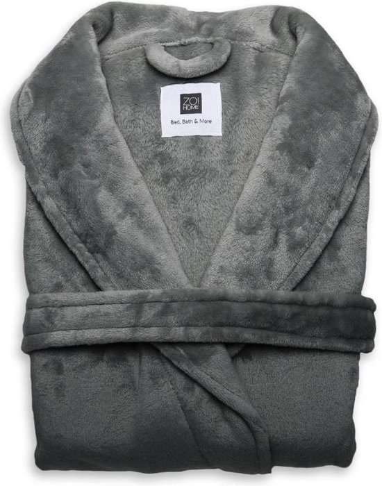 Heerlijk Zachte Badjas Fleece Antraciet  | Maat XL |  Comfortabel En Soepel  |  Goede Pasvorm