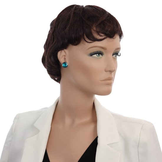 Behave Boucles d'oreilles - boucles d'oreilles clous - coquille d'ormeau - bleu - vert - 1,5 cm