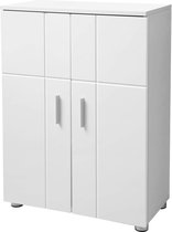 Hoppa! Badkamermeubel - Badkamerkast - Wit - MDF- 55 x 30 x 77 cm (B x D x H)