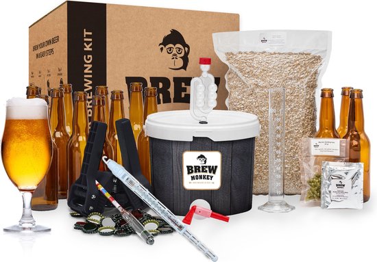 Brew Monkey Luxe Blond - Bierbrouwpakket - Zelf Bier Brouwen Bierpakket - Gadgets Mannen - Verjaardagscadeau voor Mannen - Verjaardag cadeau - Origineel bier Cadeau