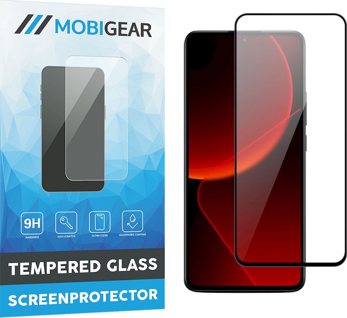 Mobigear Screenprotector geschikt voor Xiaomi 13T Pro Glazen | Mobigear Premium Screenprotector - Case Friendly - Zwart