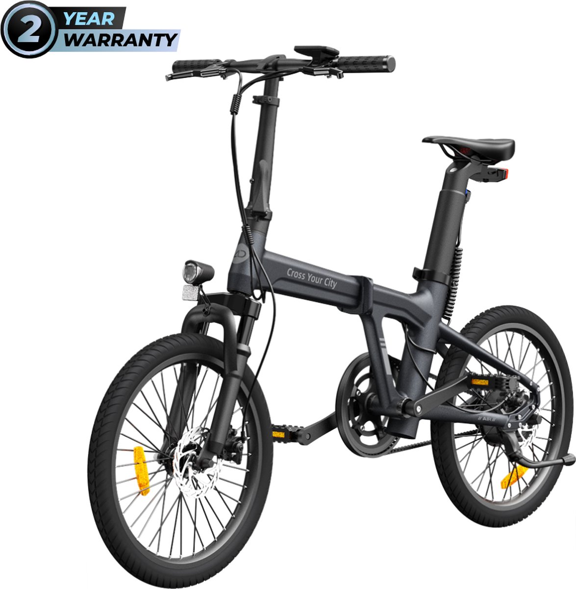 Elektrische vouwfiets- ado ebike - Hydraulische schijfremmen - vering voorvork - 20inch 36V 9.6ah -Typr Air 20S Donker Grijs - Elektrische - €1.299,00