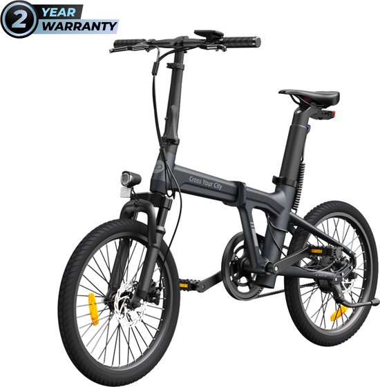 ADO - ADO Air 20S - elektrische vouwfiets- ado ebike - Hydraulische schijfremmen - vering voorvork - 20inch 36V 9.6ah -Donker Grijs