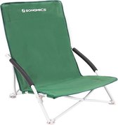 Rootz 2 Pack Green Beach Chairs - Folding Seats - Portable Lounge Chairs - 600D Oxford Fabric - Powder Coated Steel Tubes - Lightweight and Durable - Compact Design - 56cm x 53cm x 74cm