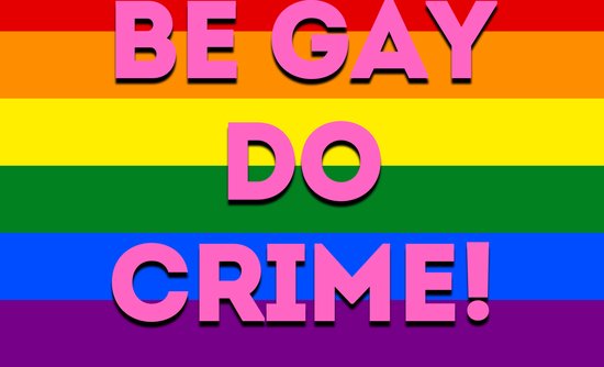 Drapeau « Be Gay Do Crime » - Drapeau de la Pride LGBTQ+ - 120 x 80 cm