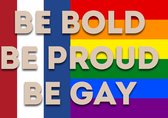 Be Bold Be Proud Be Gay Vlag - LGBTQ+ Pride Flag - 225x150cm