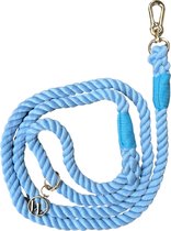 Woofs & Co Honden Touwlijn - Rope Leash - Hondenlijn Touw - Blauwe Hondenlijn - 152cm - Blue rope leash - Touw Hondenlijn Blauw
