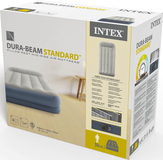 Intex Pillow Rest Mid-Rise Luchtbed met ingebouwde pomp - 191 x 99 x 30 cm