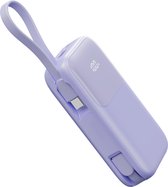 Bol.com Compacte Powerbank 10000 mah Quick Charge - Geschikt voor iPhone Powerbank - USB-C + USB-A Poorten - Paars aanbieding