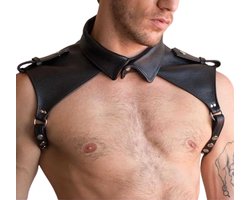 Borst en schouder bondage harnas PRO - Sexy Leder Nek Bondage - Heren Lingerie - Top - Leer - Gay - One Size
