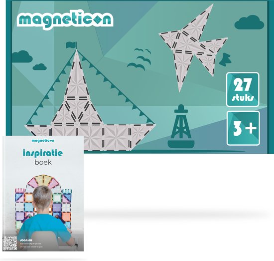 Magneticon Transparant 27 stuks - Magnetisch speelgoed - Magnetische tegels - Montessori speelgoed - Magnetische Bouwstenen - Magnetic tiles – STEM speelgoed - Speelgoed 3+ jaar - Cadeau kind