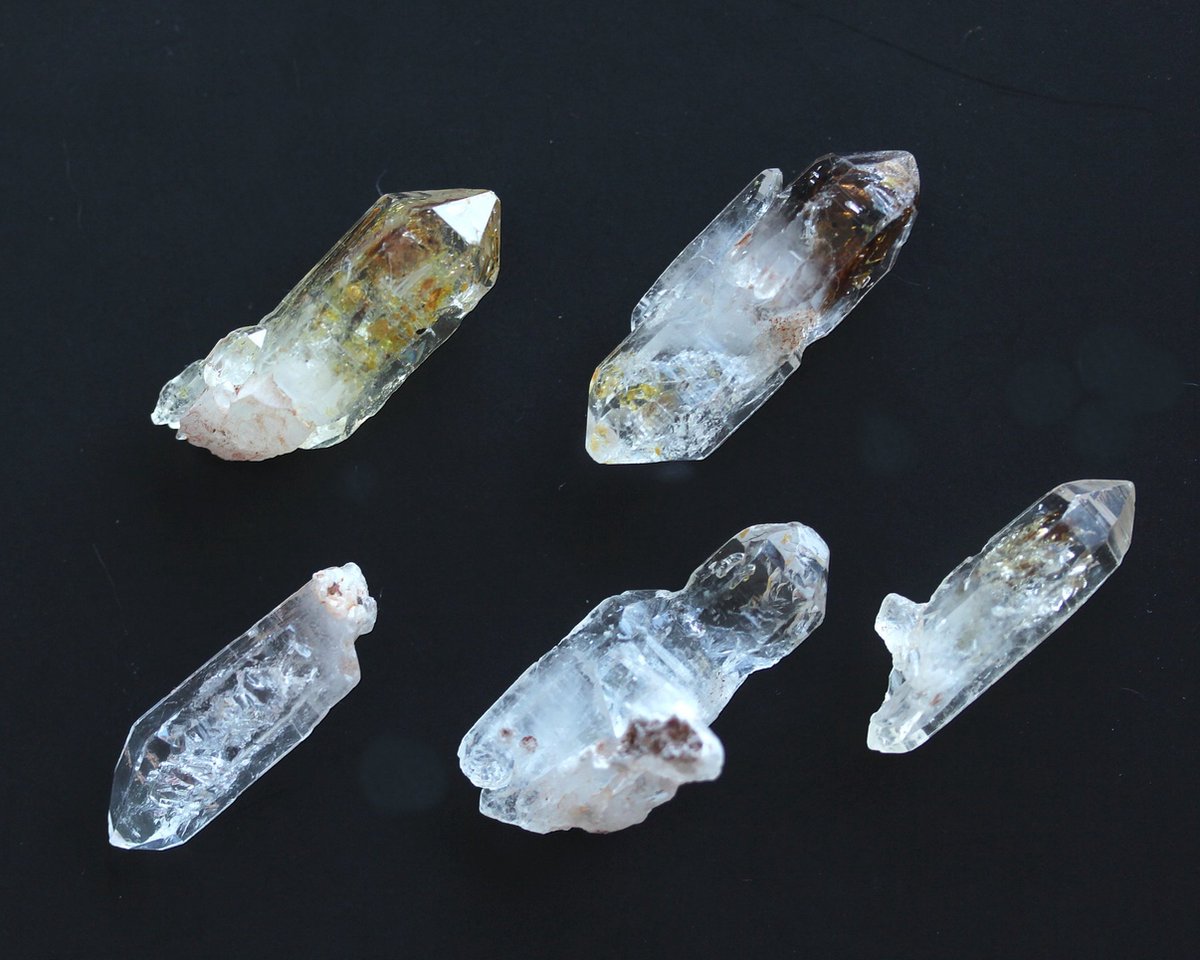 Steamy Styles - Edelstenen - Unieke Collectie Bergkristal Petroleum Enhydro Set (5 Stuks) uit Madagascar - Mysterieuze Natuurschatten