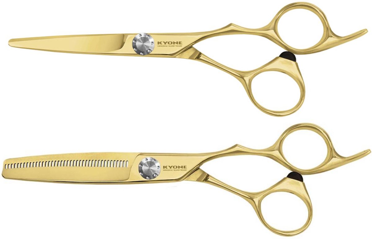 Kyone 710 Knipschaar Gold 5,5inch + 710T Coupeschaar Gold 6,0inch