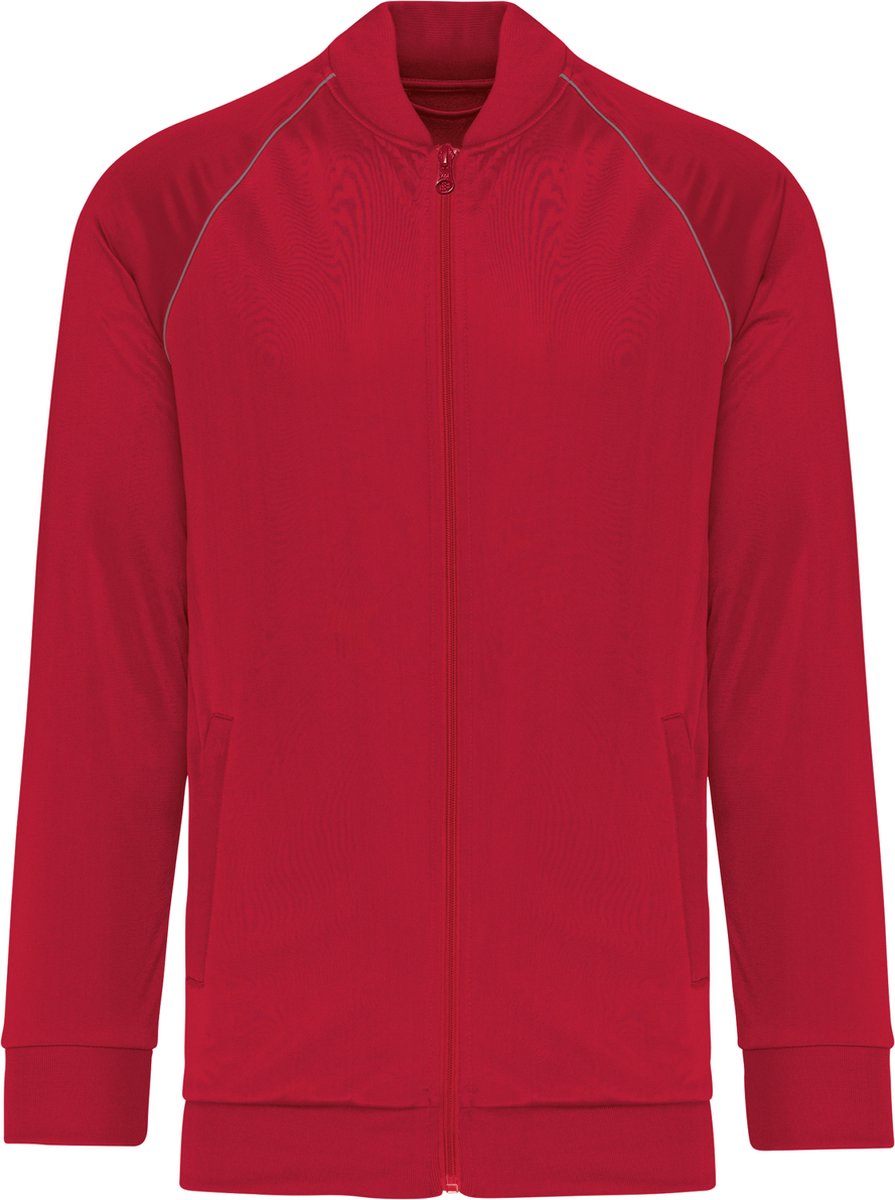 PROACT® Unisex trainingsjas met rits en biesje PA384 Sporty Rood