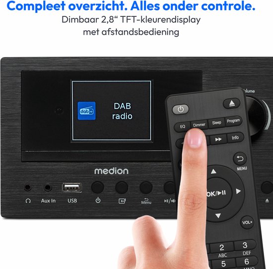 MEDION P85003 Micro-audiosysteem Compact systeem (internetradio, DAB+, PLL FM-radio, Bluetooth, USB-aansluiting, AUX, 2x150 W) — afbeelding 2