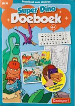 Denksport - Nr. 4 - Super Dino Doeboek - 6+ - Puzzelboek voor kinderen - Denksport junior - Puzzelboek - Kleurboek - Puzzels kinderen - Woordzoeker - Varia puzzelboek voor kinderen
