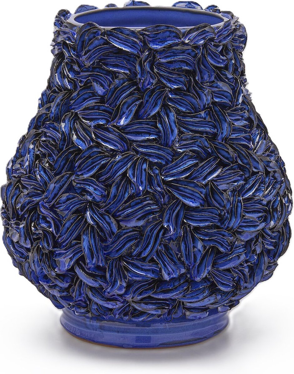 EGD Bloemenvaas Keramiek Blauw D 35 cm H 35 cm