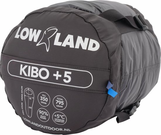 LOWLAND OUTDOOR - KIBO +5 - Donzen mummy slaapzak +5°C - 795 gr - 225x80 cm - Blauw van LOWLAND OUTDOOR — afbeelding 4