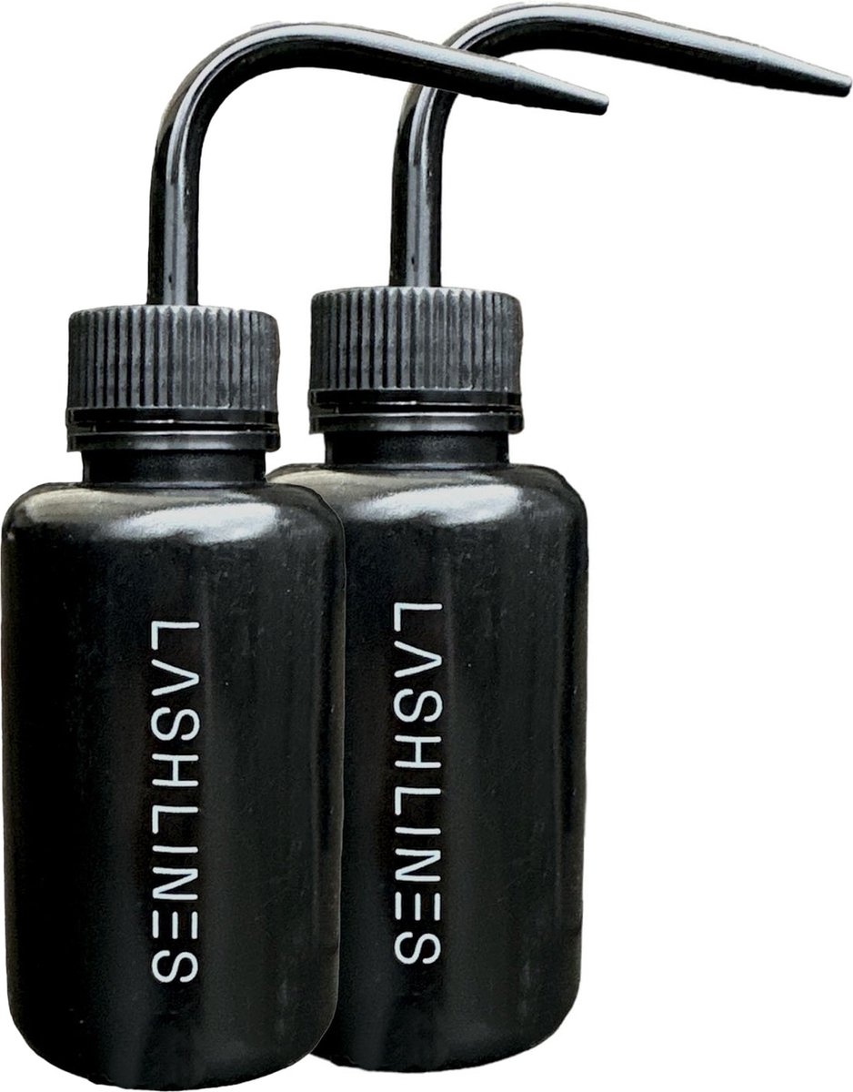 Goedkoopste Washing Bottle (2x) - Wimpers - Reinigingsfles - Squeeze bottle - Tattoo Knijpfles - Wimperextensions - Zwart
