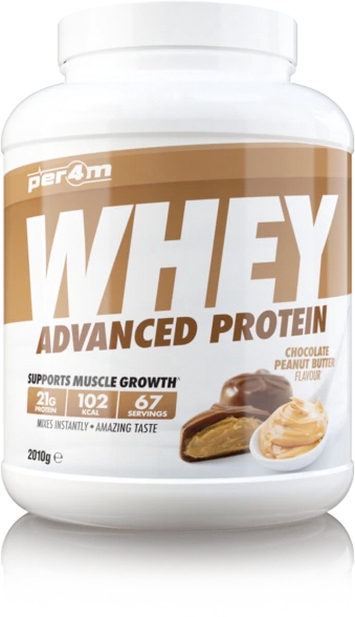 Goedkoopste Per4m - Advanced Whey Protein - Chocolate Peanut Butter - Proteine poeder - Eiwit shake - Eiwitpoeder - 2.01kg - Whey Protein - Eiwitshakes - Whey Proteine - Protein - Proteine - Proteine Shake - Shake - Fitness - Krachttraining - Gym
