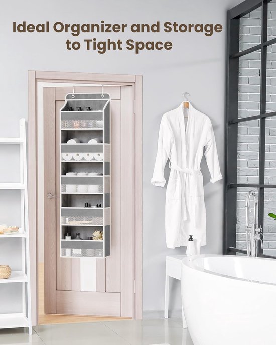 Over De Deur Opbergvakken, Opknoping Opslag Tassen Opknoping Muur Organizer Met 5 Zakken Katoen Stof Organizer Voor Closet
