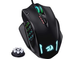 StayPowered RGB LED Gaming Muis - Maximale Precisie voor Gamers - 12.400 DPI - 20 Programmeerbare Knoppen - 16,8M RGB-Kleuren - Ergonomisch Ontwerp - Gewichtstuning - Duurzame Teflon Voetpads - Zwart - Levering Sneller dan Aangegeven!
