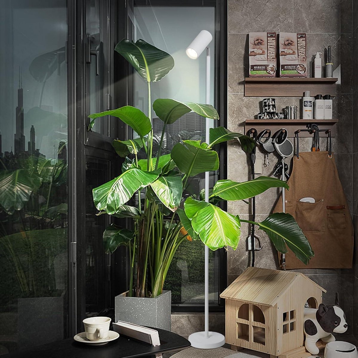 LED plantenlamp, volspectrum plantenverlichting, 80 LED's, 4-kops kweeklamp, plantenlicht