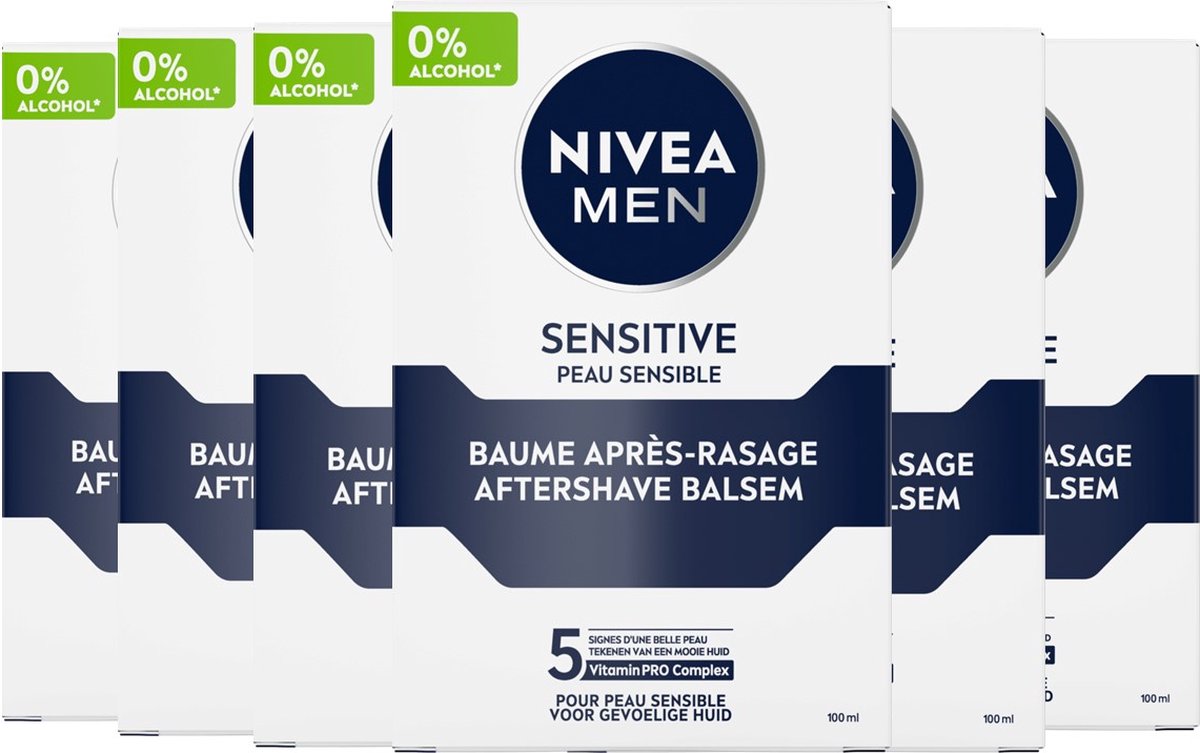 Nivea Aftershave Balsem Sensitive - Voordeelverpakking 6 x 100 ml
