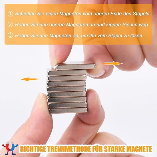 Maul magneten rechthoek 54 x 19 mm gekleurd (10 stuks