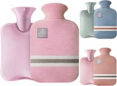 Bol.com 2 liter warmwaterzak met zacht deksel - bescherming tegen kou - verwarmbare winterdeken - roze aanbieding