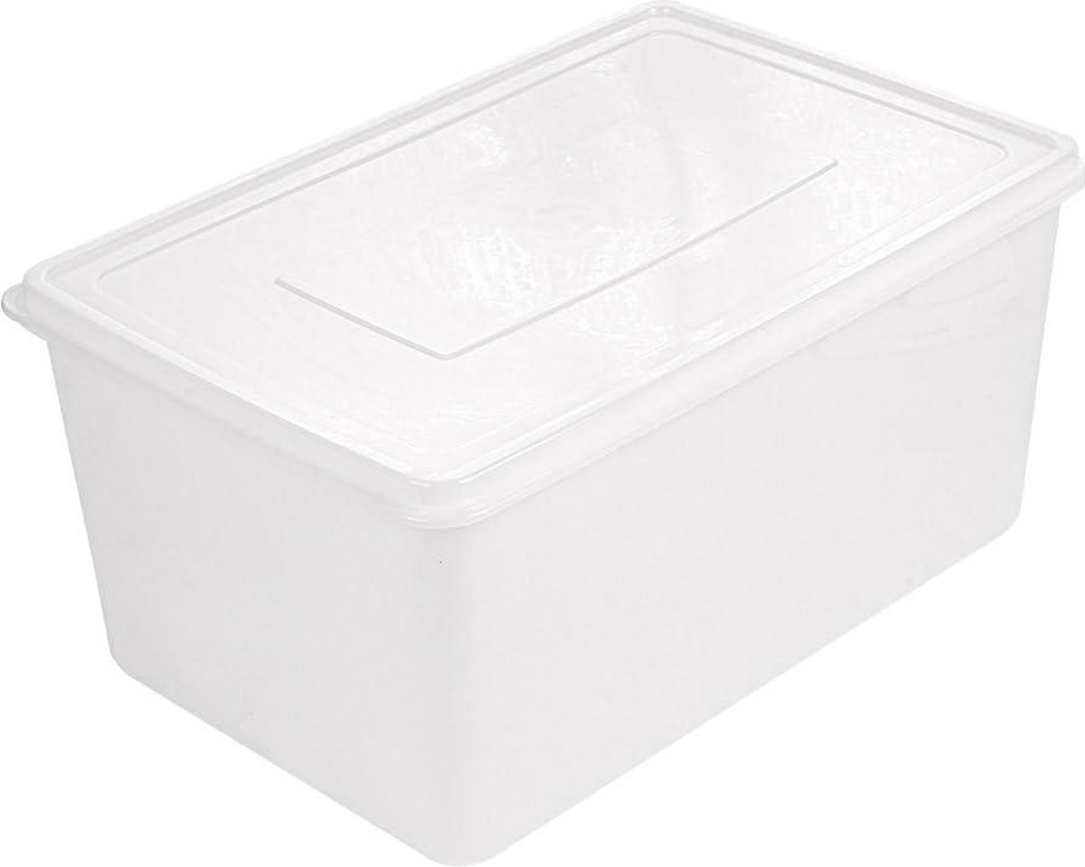 Voedselopslagcontainer - Scharnierend deksel - 30 x 20 x 15 cm - Wit - Eenhedenmaat