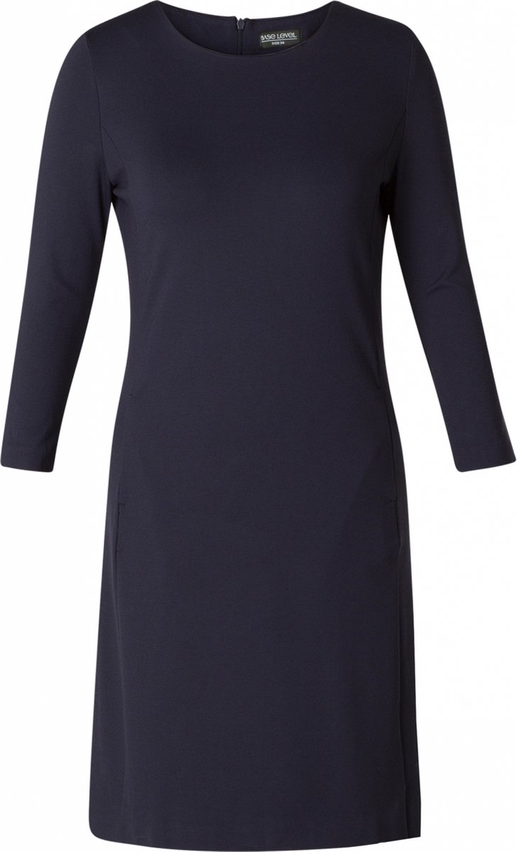 BASE LEVEL CURVY Addy Jurk - Dark Blue - maat 4(54/56)
