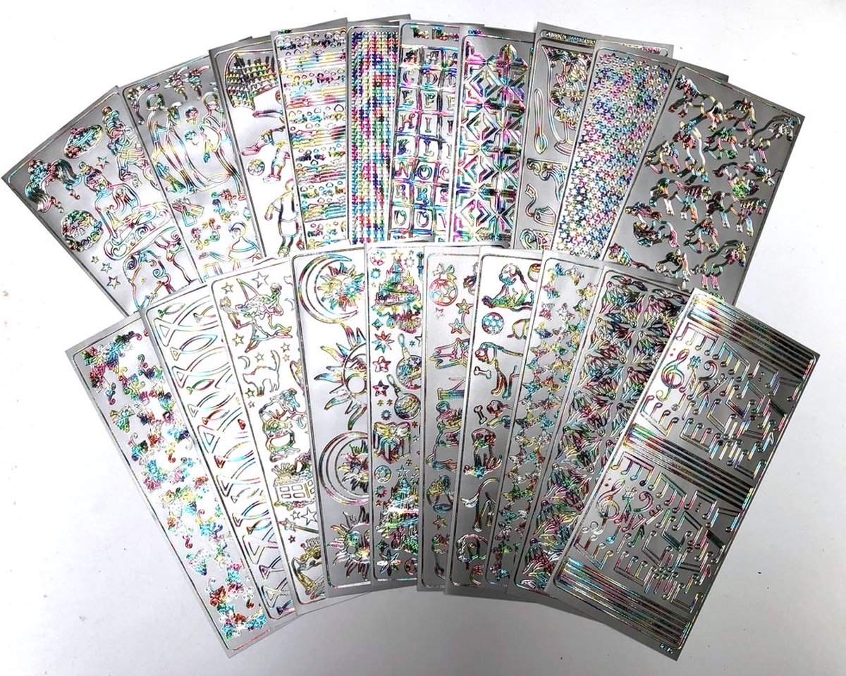 20 Multi Kleuren Stickervellen Pakket Assorti