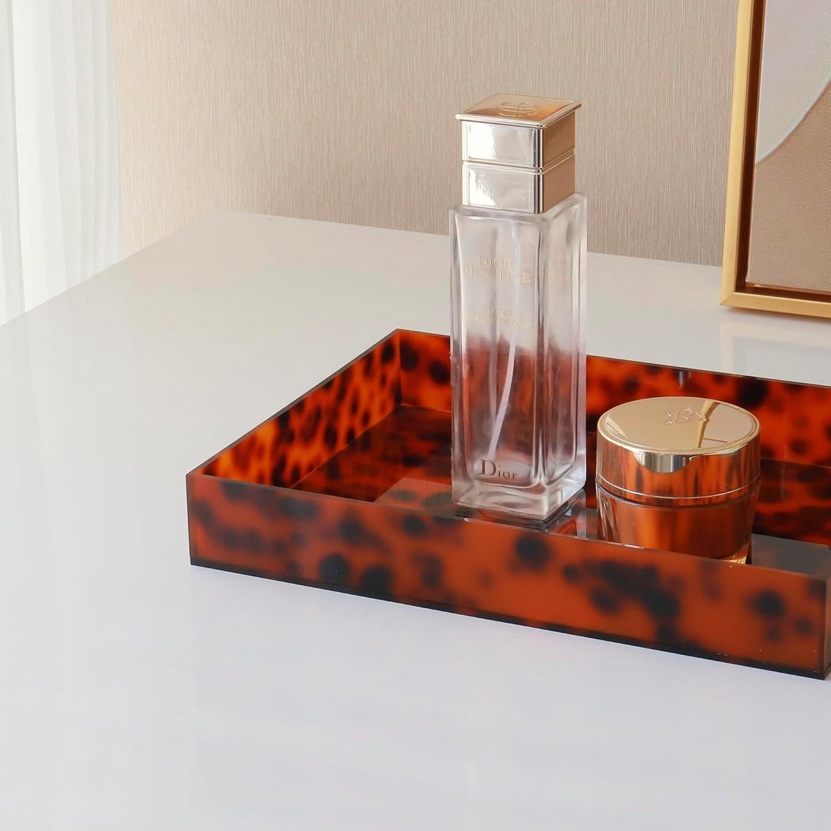 2 stuks cosmetische dienbladen decoratieve dienblad rechthoekig kant