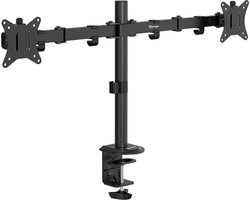 Ranqer Monitor Arm Dual - 2 schermen - Verstelbaar - 8 kg draagvermogen - 17 tot 32 inch - VESA-montage - Zwart