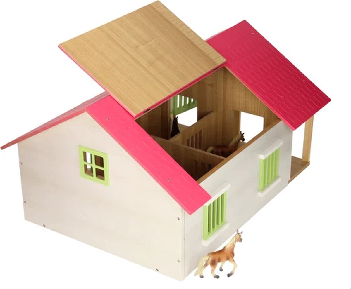 Paardenstal Roze met 2 Boxen en Berging, 1:24 — afbeelding 6